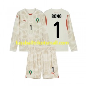 Fußballtrikots Marokko Yassine Bounou 1 Torwart Kinder 2024 Langarm Auswärts-trikot kaufen